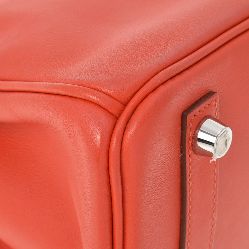 HERMES エルメス バーキン25 ルージュトマト シルバー金具 X刻印(2016年頃) レディース ヴォースイフト ハンドバッグ Aランク 中古 銀蔵