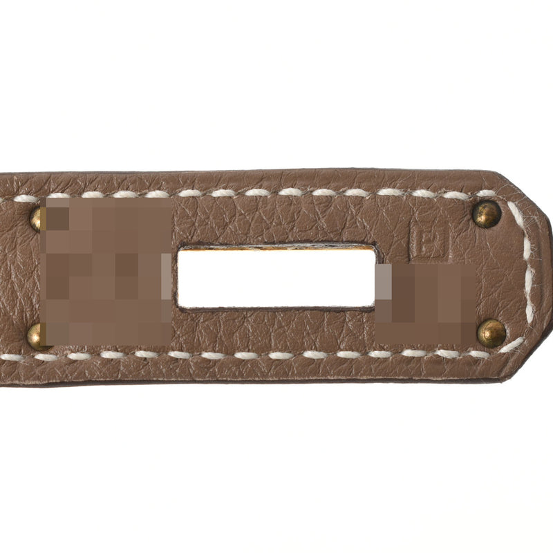 HERMES エルメス バーキン35 エトゥープ ゴールド金具 □P刻印(2012年頃) ユニセックス トゴ ハンドバッグ Aランク 中古 銀蔵