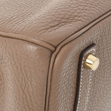 HERMES エルメス バーキン35 エトゥープ ゴールド金具 □P刻印(2012年頃) ユニセックス トゴ ハンドバッグ Aランク 中古 銀蔵