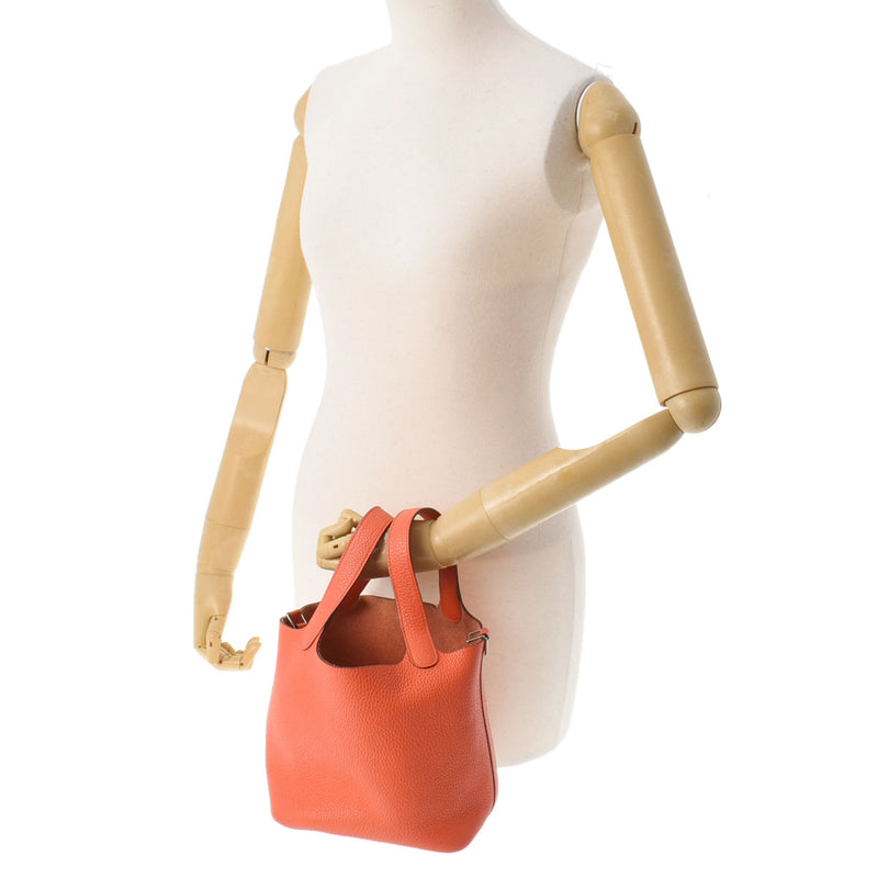 HERMES エルメス ピコタンロックPM オレンジポピー シルバー金具 T刻印(2015年頃) レディース トリヨンクレマンス  ハンドバッグ Aランク 中古 銀蔵