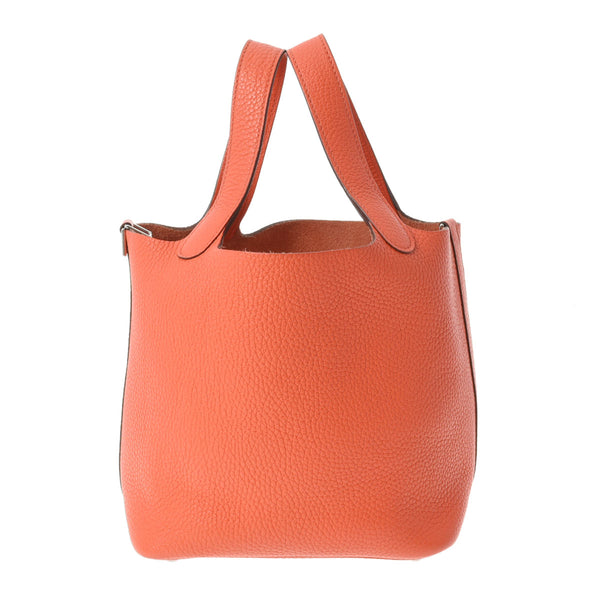 HERMES エルメス ピコタンロックPM オレンジポピー シルバー金具 T刻印(2015年頃) レディース トリヨンクレマンス  ハンドバッグ Aランク 中古 銀蔵