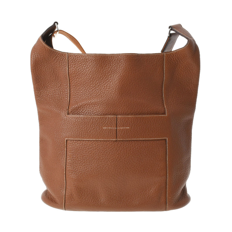 HERMES エルメス グッドニュース GM ゴールド □L刻印(2008年頃) ユニセックス トリヨンクレマンス ショルダーバッグ Bランク 中古 銀蔵