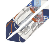 HERMES エルメス ツイリー 新タグ 青 レディース シルク100％ スカーフ Aランク 中古 銀蔵