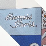 HERMES エルメス ツイリー 新タグ 青 レディース シルク100％ スカーフ Aランク 中古 銀蔵