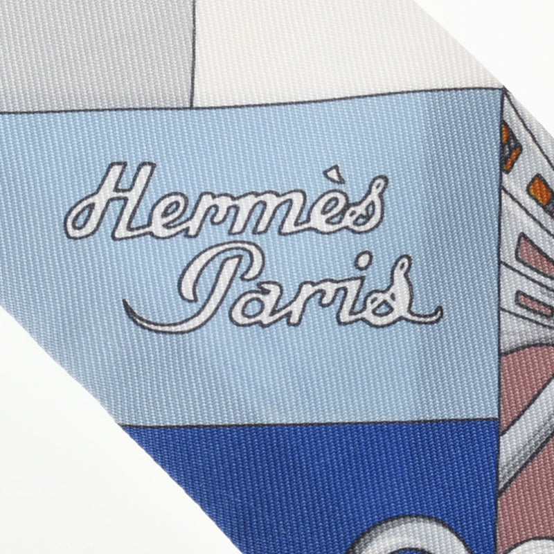 HERMES エルメス ツイリー 新タグ 青 レディース シルク100％ スカーフ Aランク 中古 銀蔵