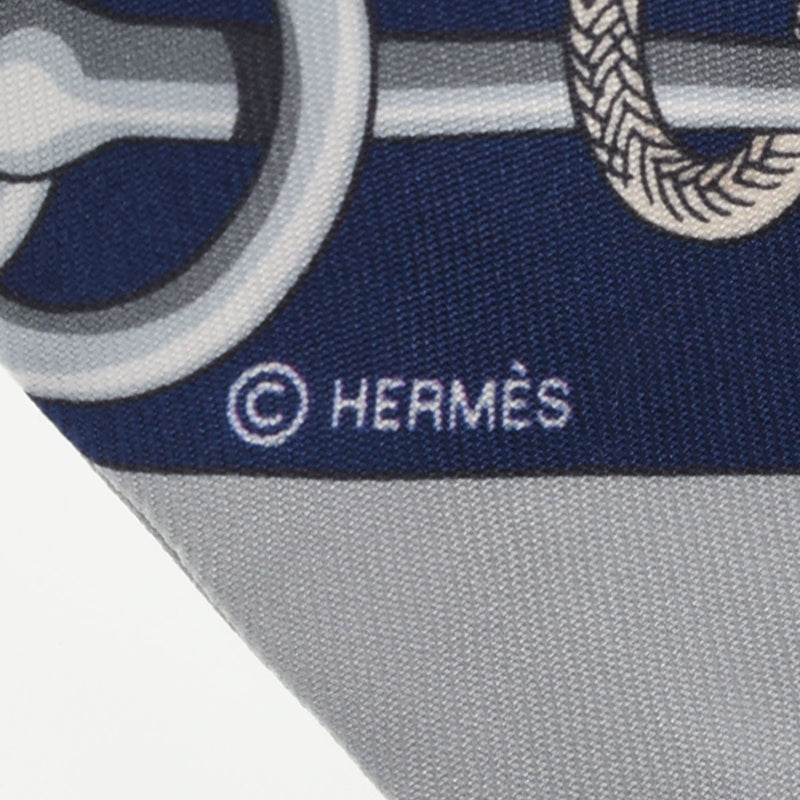 HERMES エルメス ツイリー 新タグ 青 レディース シルク100％ スカーフ Aランク 中古 銀蔵