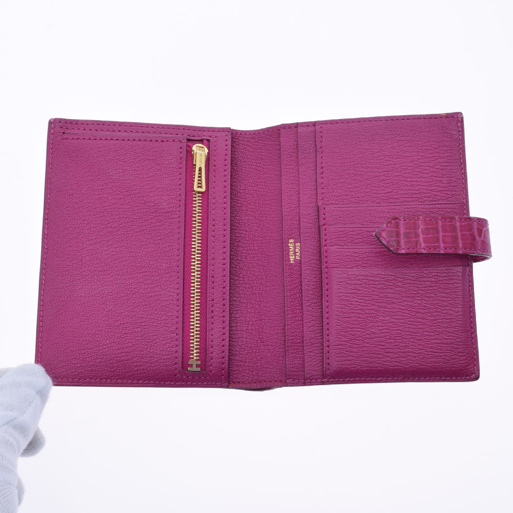 HERMES エルメス ベアンコンパクト ローズシェヘラザード ゴールド金具 A刻印(2017年頃) ユニセックス アリゲーター 二つ折り財布 ABランク 中古 人気・おすすめ|使いやすい・旅行におすすめ セール中 全国発送 国内発送対応 HERMES エルメス ベアンコンパクト ローズシェヘラザード ゴールド金具 A刻印(2017年頃) ユニセックス アリゲーター 二つ折り財布 ABランク 中古 人気・おすすめ|使いやすい・旅行におすすめ セール中 全国発送 国内発送対応