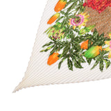 HERMES エルメス プリーツスカーフ 植物柄 白/緑 レディース シルク100％ スカーフ Aランク 中古 銀蔵