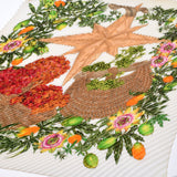 HERMES エルメス プリーツスカーフ 植物柄 白/緑 レディース シルク100％ スカーフ Aランク 中古 銀蔵