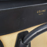 CELINE セリーヌ ラゲージ マイクロショッパー トリコロール グレー/クリーム/紺 レディース カーフ ハンドバッグ Bランク 中古 銀蔵