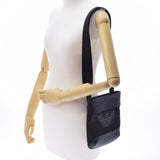 EMPORIO ARMANI エンポリオ・アルマーニ スモールフラット メッセンジャー 黒 Y4M185-Y154J メンズ ポリエステル ショルダーバッグ Aランク 中古 銀蔵