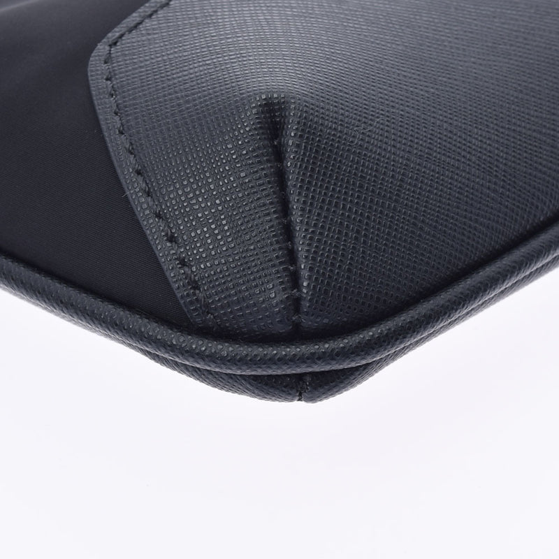 EMPORIO ARMANI エンポリオ・アルマーニ スモールフラット メッセンジャー 黒 Y4M185-Y154J メンズ ポリエステル ショルダーバッグ Aランク 中古 銀蔵