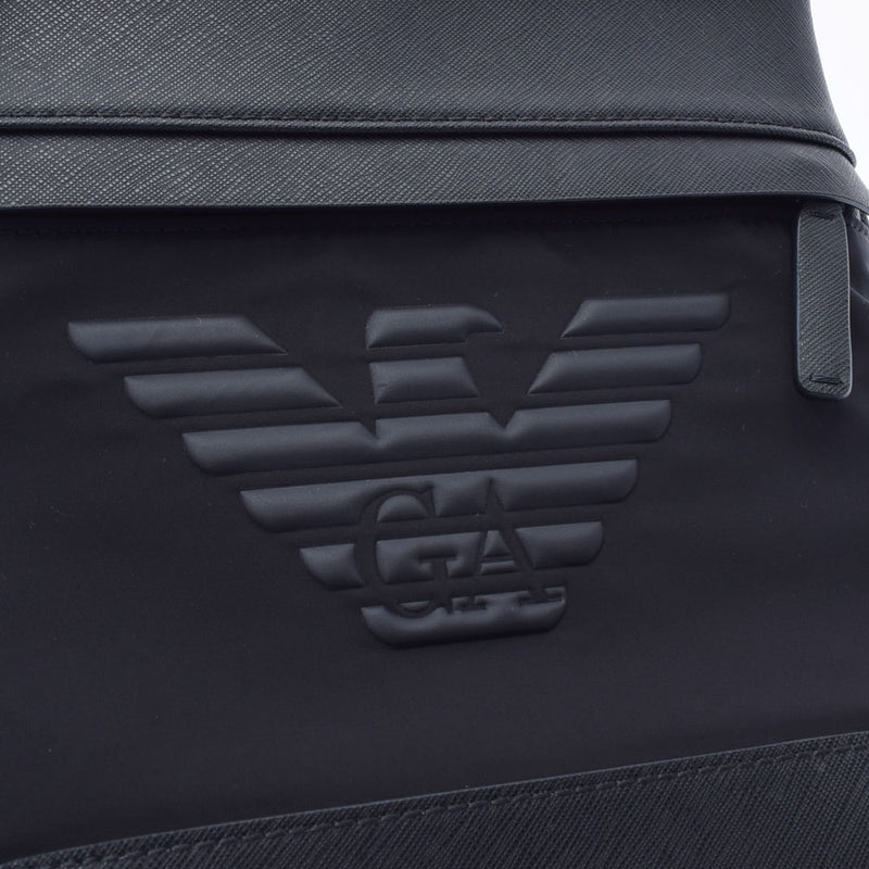 EMPORIO ARMANI エンポリオ・アルマーニ スモールフラット メッセンジャー 黒 Y4M185-Y154J メンズ ポリエステル ショルダーバッグ Aランク 中古 銀蔵