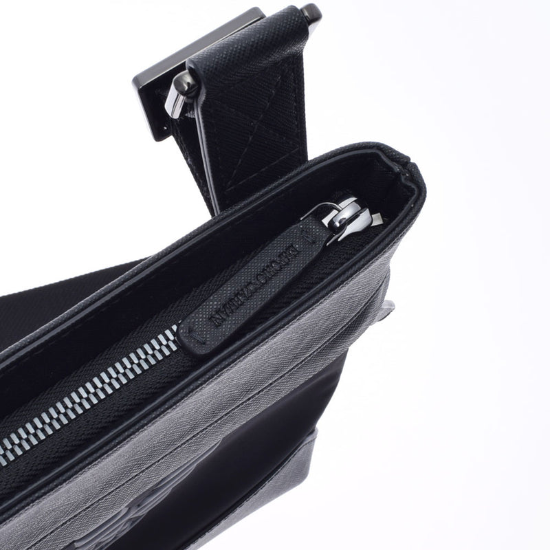 EMPORIO ARMANI エンポリオ・アルマーニ スモールフラット メッセンジャー 黒 Y4M185-Y154J メンズ ポリエステル ショルダーバッグ Aランク 中古 銀蔵