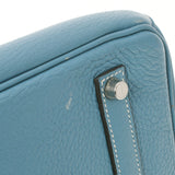 HERMES エルメス バーキン35 ブルージーン シルバー金具 □G刻印(2003年頃) ユニセックス トリヨンクレマンス ハンドバッグ ABランク 中古 銀蔵