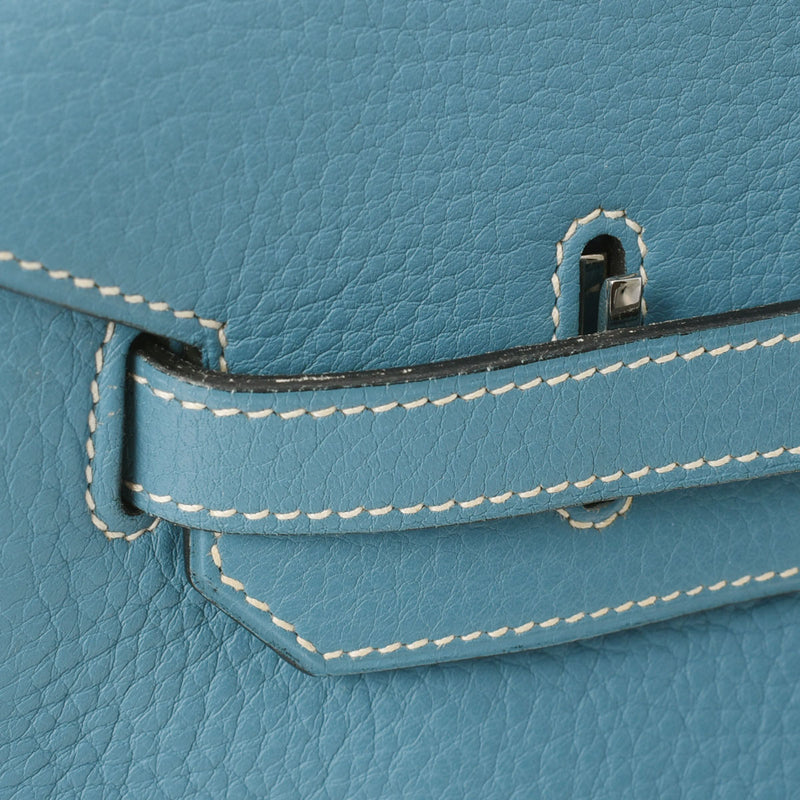 HERMES エルメス バーキン35 ブルージーン シルバー金具 □G刻印(2003年頃) ユニセックス トリヨンクレマンス ハンドバッグ ABランク 中古 銀蔵