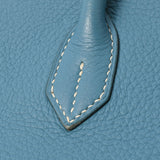 HERMES エルメス バーキン35 ブルージーン シルバー金具 □G刻印(2003年頃) ユニセックス トリヨンクレマンス ハンドバッグ ABランク 中古 銀蔵