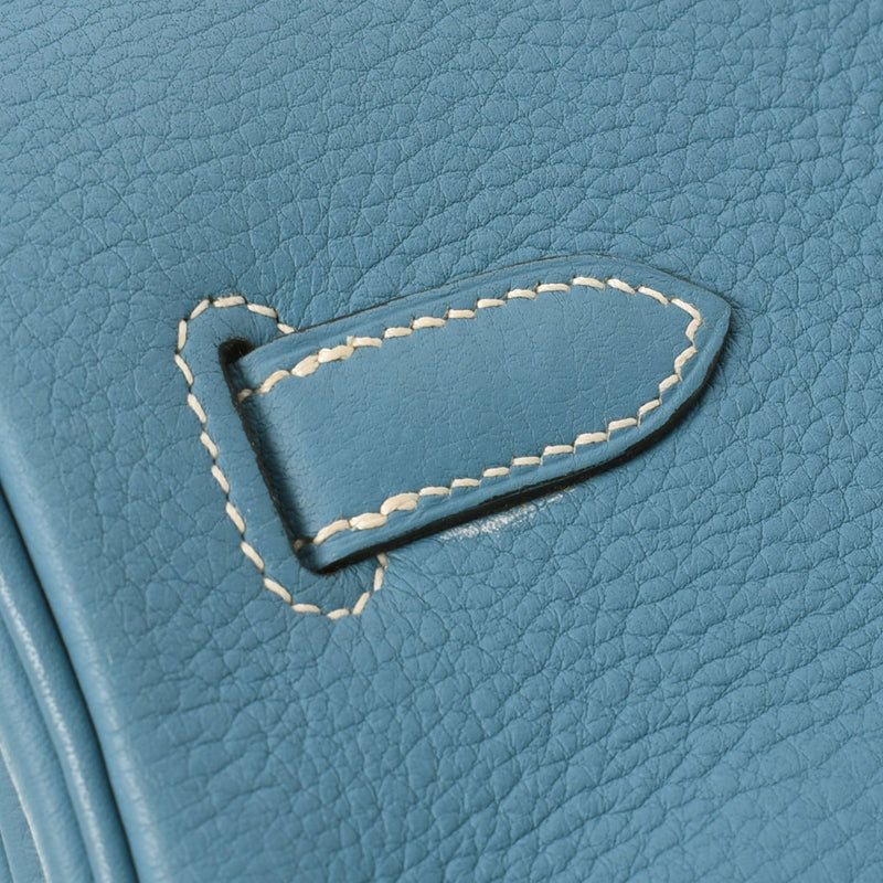 HERMES エルメス バーキン35 ブルージーン シルバー金具 □G刻印(2003年頃) ユニセックス トリヨンクレマンス ハンドバッグ ABランク 中古 銀蔵