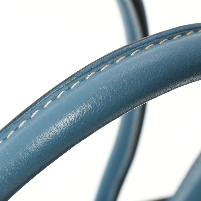 HERMES エルメス バーキン35 ブルージーン シルバー金具 □G刻印(2003年頃) ユニセックス トリヨンクレマンス ハンドバッグ ABランク 中古 銀蔵