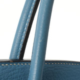 HERMES エルメス バーキン35 ブルージーン シルバー金具 □G刻印(2003年頃) ユニセックス トリヨンクレマンス ハンドバッグ ABランク 中古 銀蔵