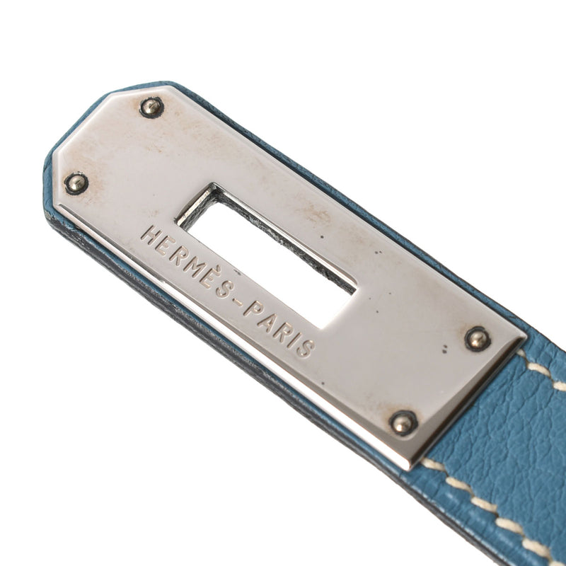 HERMES エルメス バーキン35 ブルージーン シルバー金具 □G刻印(2003年頃) ユニセックス トリヨンクレマンス ハンドバッグ ABランク 中古 銀蔵