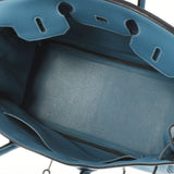 HERMES エルメス バーキン35 ブルージーン シルバー金具 □G刻印(2003年頃) ユニセックス トリヨンクレマンス ハンドバッグ ABランク 中古 銀蔵