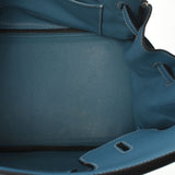 HERMES エルメス バーキン35 ブルージーン シルバー金具 □G刻印(2003年頃) ユニセックス トリヨンクレマンス ハンドバッグ ABランク 中古 銀蔵