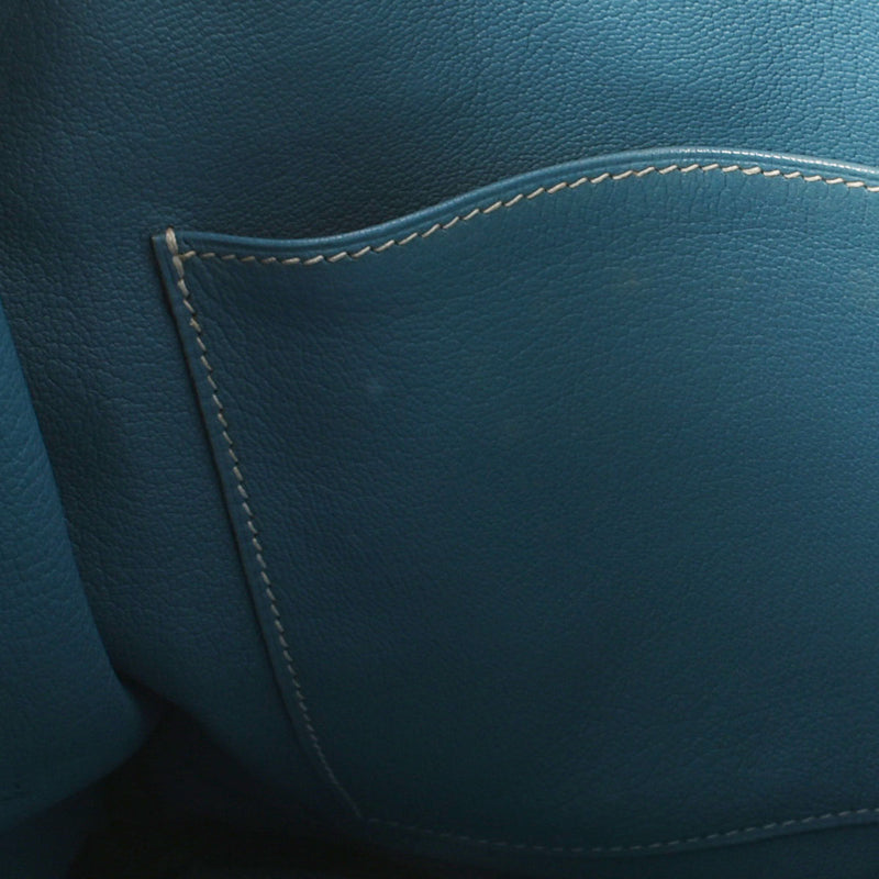 HERMES エルメス バーキン35 ブルージーン シルバー金具 □G刻印(2003年頃) ユニセックス トリヨンクレマンス ハンドバッグ ABランク 中古 銀蔵