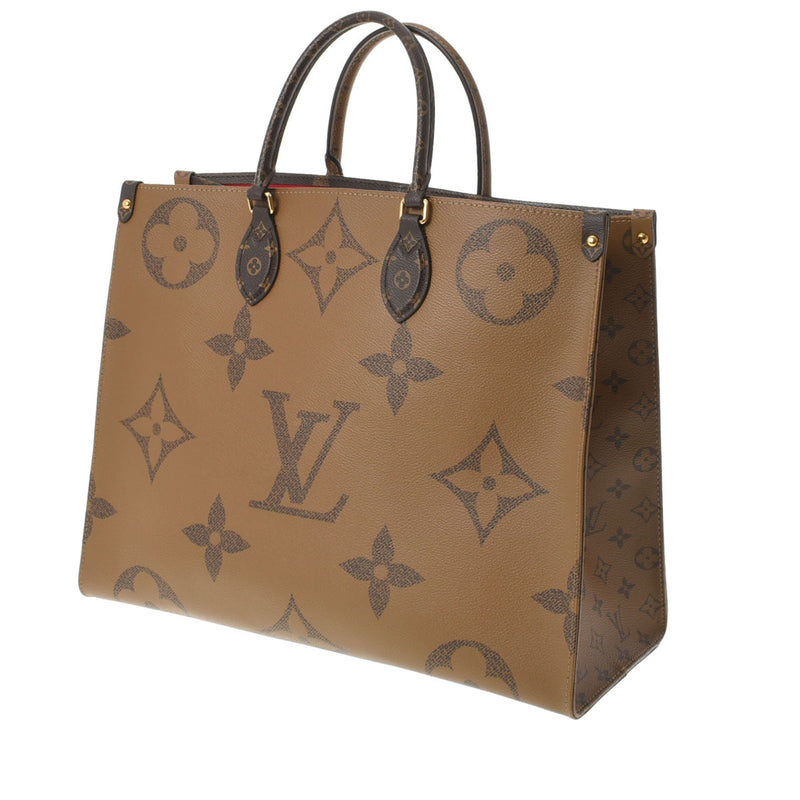 LOUIS VUITTON ルイヴィトン モノグラム ジャイアント オンザゴー GM 旧型 ブラウン M44576 ユニセックス モノグラムキャンバス 2WAYバッグ ABランク 中古 銀蔵