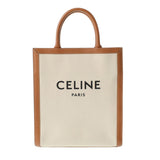 CELINE セリーヌ バーティカルカバ スモール ナチュラル/タン 192082BNZ 02NT ユニセックス レザー キャンバス ハンドバッグ Bランク 中古 銀蔵