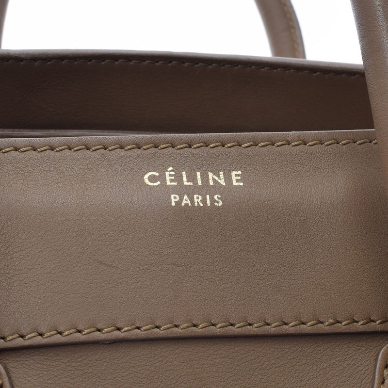 CELINE セリーヌ ラゲージミニショッパー ベージュ レディース カーフ ハンドバッグ Bランク 中古 銀蔵