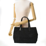 CHANEL シャネル ニュートラベルライン トートMM 黒 レディース ナイロン レザー ハンドバッグ ABランク 中古 銀蔵