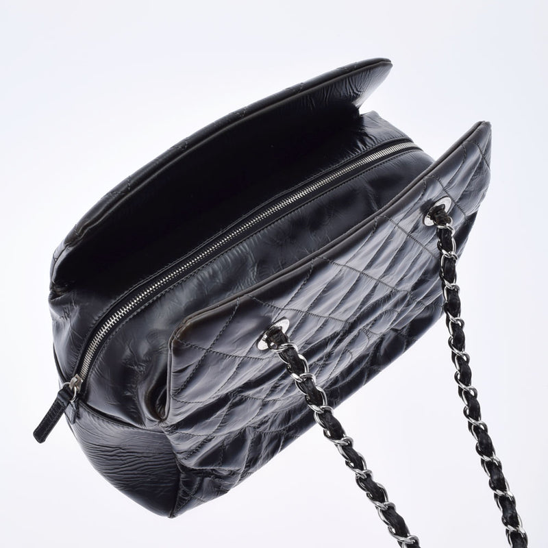 CHANEL シャネル マトラッセ チェーントート グレー レディース  コーティングレザー ショルダーバッグ Bランク 中古 銀蔵