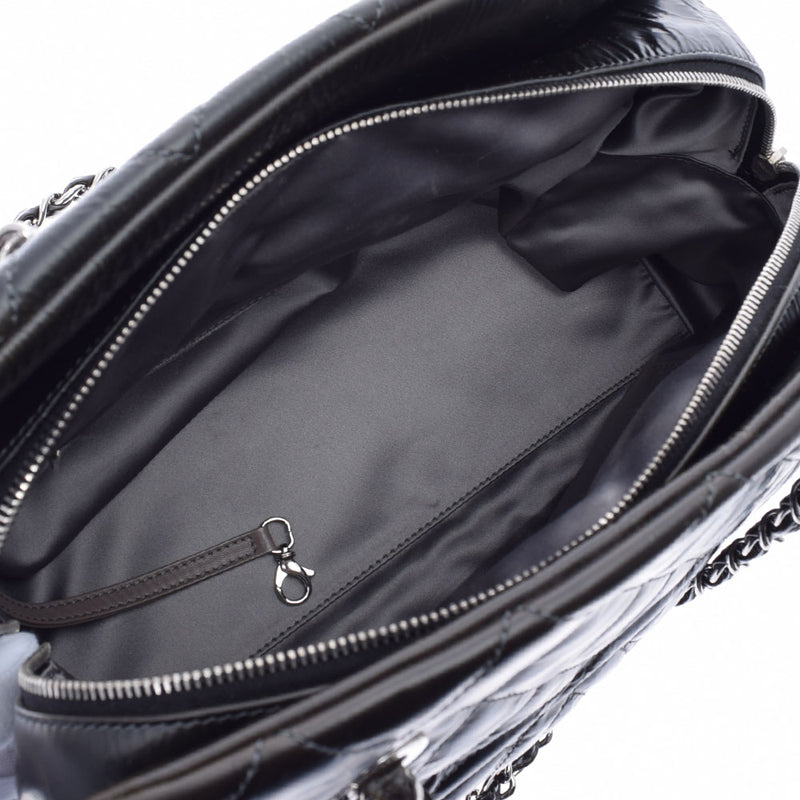 CHANEL シャネル マトラッセ チェーントート グレー レディース  コーティングレザー ショルダーバッグ Bランク 中古 銀蔵