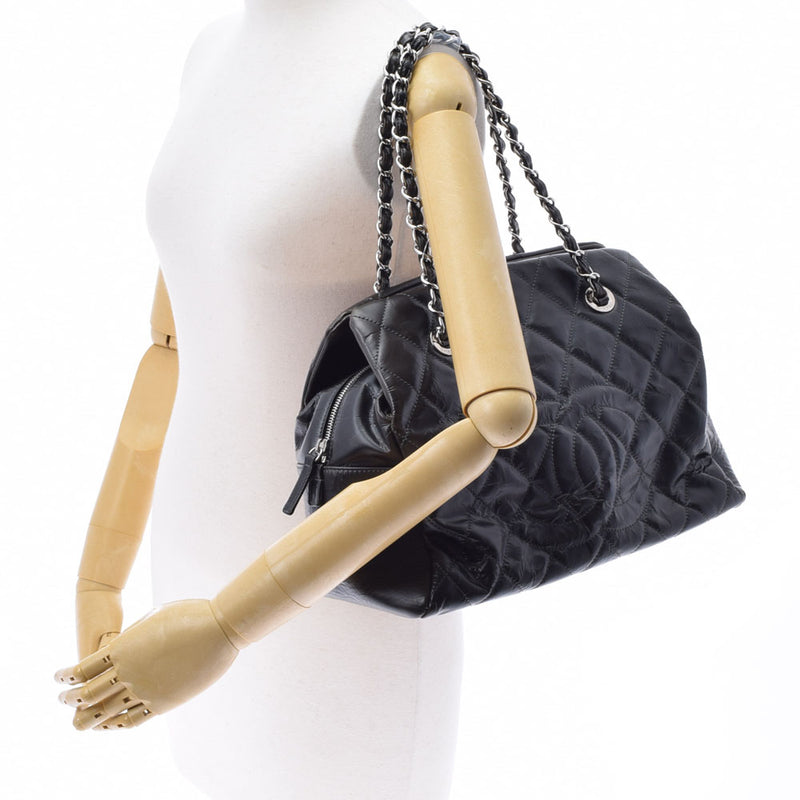 CHANEL シャネル マトラッセ チェーントート グレー レディース  コーティングレザー ショルダーバッグ Bランク 中古 銀蔵