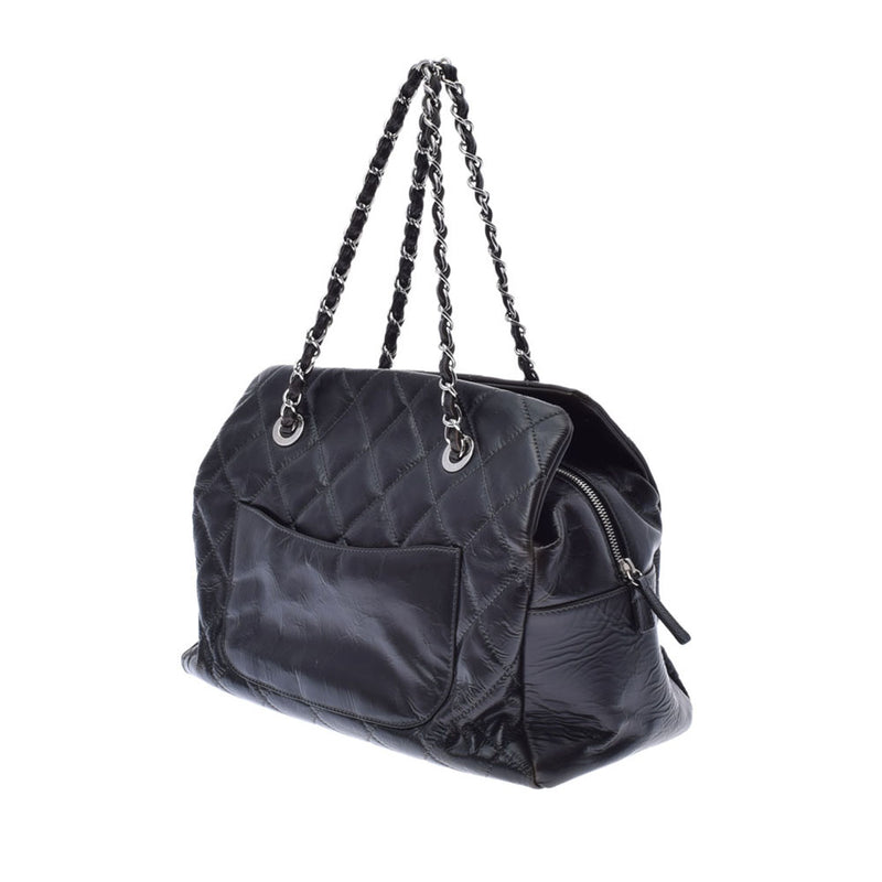 CHANEL シャネル マトラッセ チェーントート グレー レディース  コーティングレザー ショルダーバッグ Bランク 中古 銀蔵