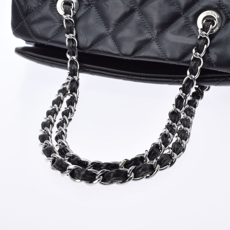 CHANEL シャネル マトラッセ チェーントート グレー レディース  コーティングレザー ショルダーバッグ Bランク 中古 銀蔵