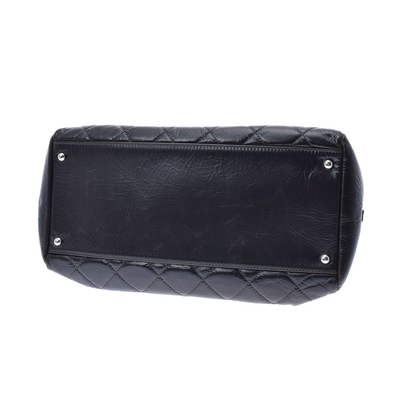 CHANEL シャネル マトラッセ チェーントート グレー レディース  コーティングレザー ショルダーバッグ Bランク 中古 銀蔵