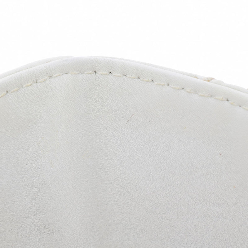 CHANEL シャネル ワイルドステッチ チェーントート ホワイト レディース ラムスキン ショルダーバッグ Bランク 中古 銀蔵