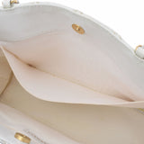 CHANEL シャネル ワイルドステッチ チェーントート ホワイト レディース ラムスキン ショルダーバッグ Bランク 中古 銀蔵