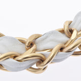 CHANEL シャネル ワイルドステッチ チェーントート ホワイト レディース ラムスキン ショルダーバッグ Bランク 中古 銀蔵