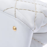 CHANEL シャネル ワイルドステッチ チェーントート ホワイト レディース ラムスキン ショルダーバッグ Bランク 中古 銀蔵