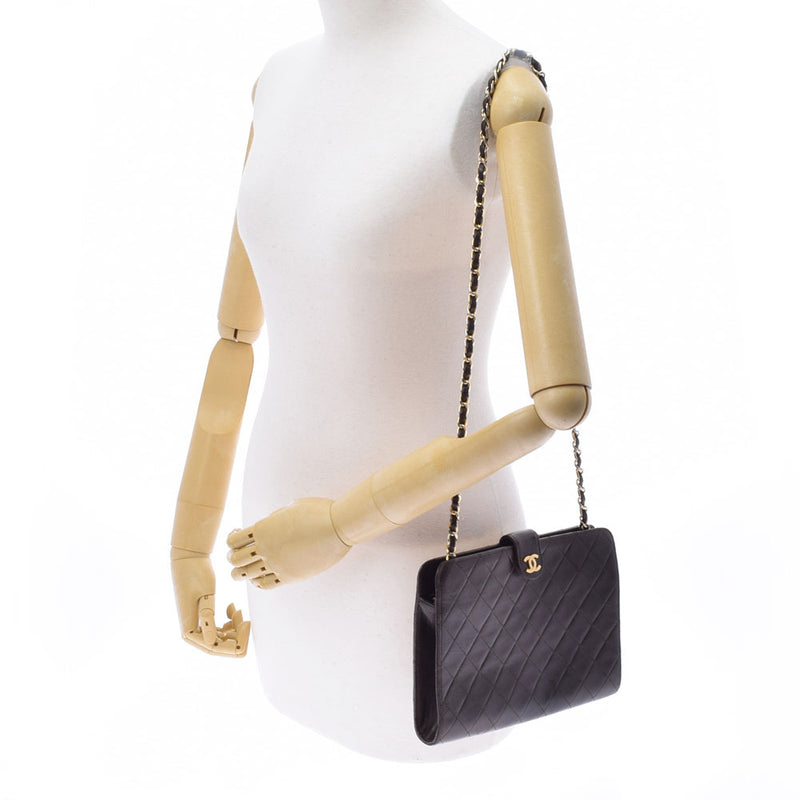 CHANEL シャネル マトラッセ チェーンショルダー 茶 ゴールド金具 レディース ラムスキン ショルダーバッグ Bランク 中古 銀蔵