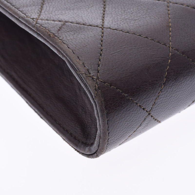 CHANEL シャネル マトラッセ チェーンショルダー 茶 ゴールド金具 レディース ラムスキン ショルダーバッグ Bランク 中古 銀蔵