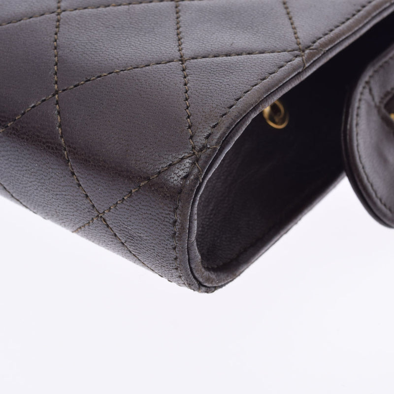 CHANEL シャネル マトラッセ チェーンショルダー 茶 ゴールド金具 レディース ラムスキン ショルダーバッグ Bランク 中古 銀蔵