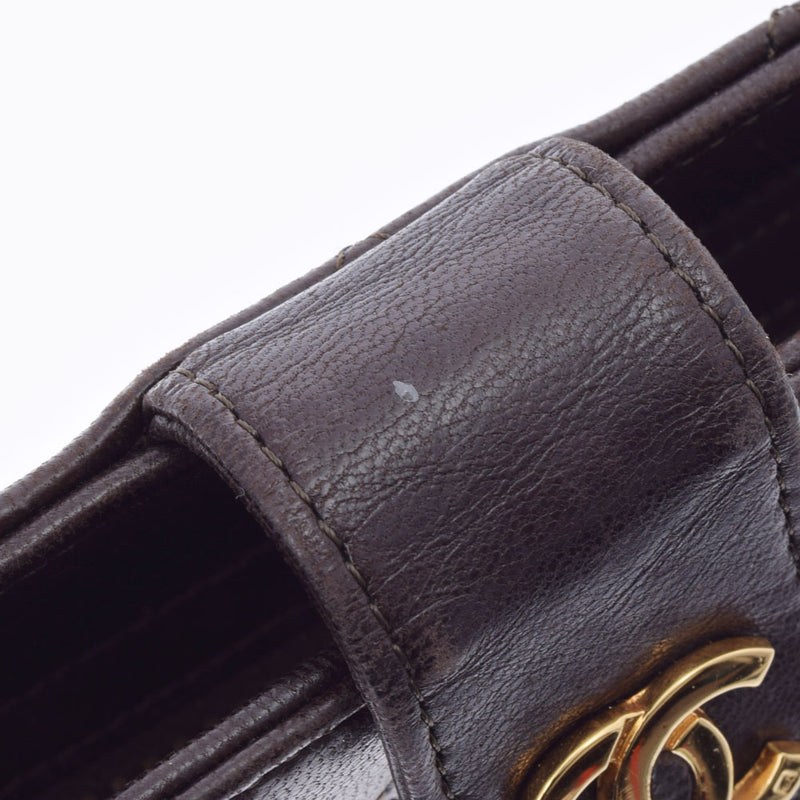 CHANEL シャネル マトラッセ チェーンショルダー 茶 ゴールド金具 レディース ラムスキン ショルダーバッグ Bランク 中古 銀蔵