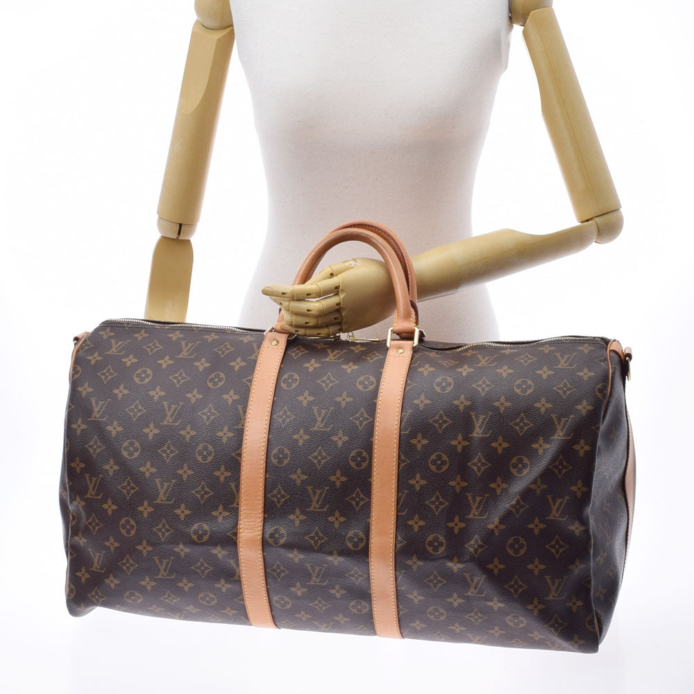 LOUIS VUITTON ルイヴィトン モノグラム キーポルバンドリエール55 ブラウン M41414 ユニセックス モノグラムキャンバス ボストンバッグ  ABランク 中古 バッグ - Aclpolyester