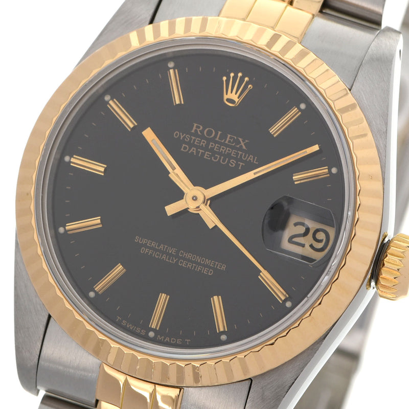 ROLEX ロレックス デイトジャスト 68273 ボーイズ YG/SS 腕時計 自動巻き 黒文字盤 Aランク 中古 銀蔵