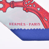 HERMES エルメス ツイリー  オレンジ/青 レディース シルク100％ スカーフ Aランク 中古 銀蔵