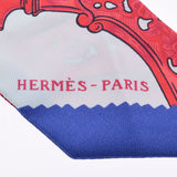 HERMES エルメス ツイリー  オレンジ/青 レディース シルク100％ スカーフ Aランク 中古 銀蔵
